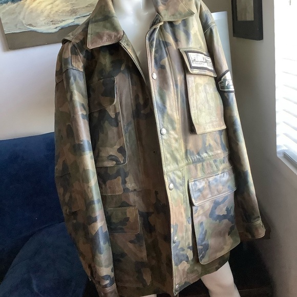 🔥FUBU Men's Camouflage Leather Jacket RARE FIND!!!!!!!! - Picture 2 of 13